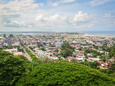 Aerial view of Monrovia, Liberia